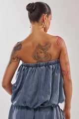 DENIM FOR DAYS TUBE TOP