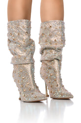 AZALEA WANG BEVERLY HILLS GOLD EMBELLISHED BOOT