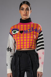 CIAO BELLA GRAPHIC TURTLENECK SWEATER