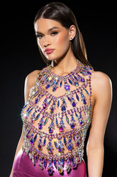 CLINK CLINK RHINESTONE HALTER