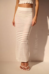 DAINTY STRIPE KNIT MAXI SKIRT