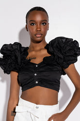 EMILIA OFF THE SHOULDER RUFFLE DETAIL BLOUSE