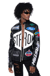 FIRST ROW FITTED LEATHER MOTO JACKET
