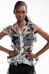 FLUTTERBY SHORT SLEEVE PEPLUM BLOUSE