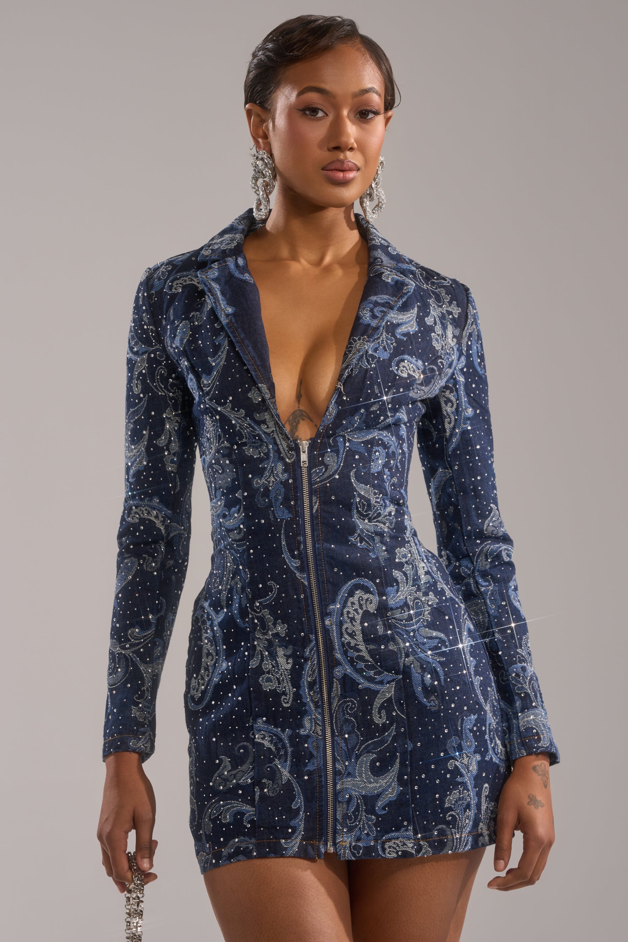 INTO SOMETHING BETTER DENIM BLAZER MINI DRESS