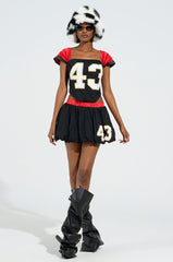 GET IN THE FIELD CAP SLEEVE CORSET TOP