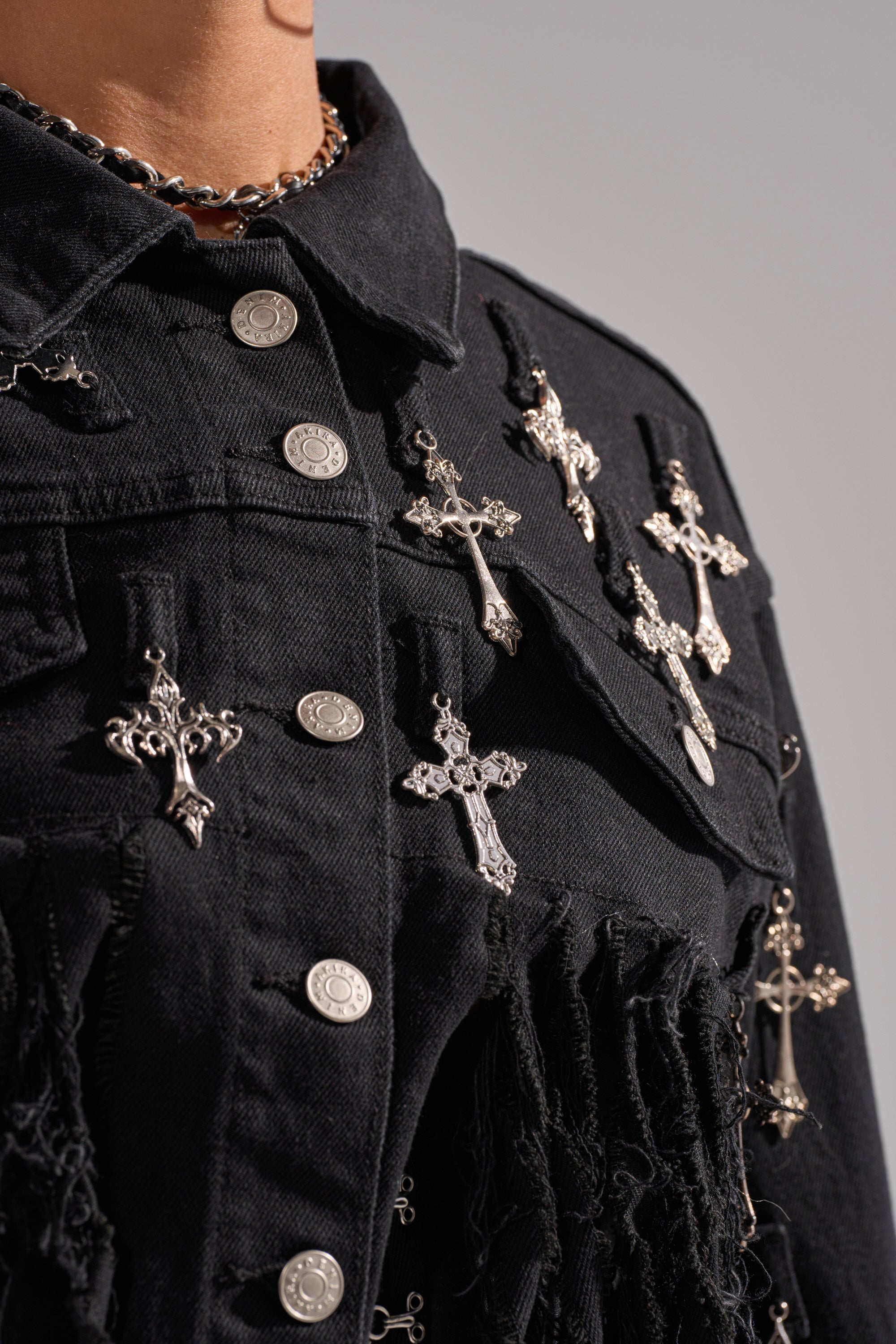 CROSS MY HEART ULTRA CROP DENIM JACKET