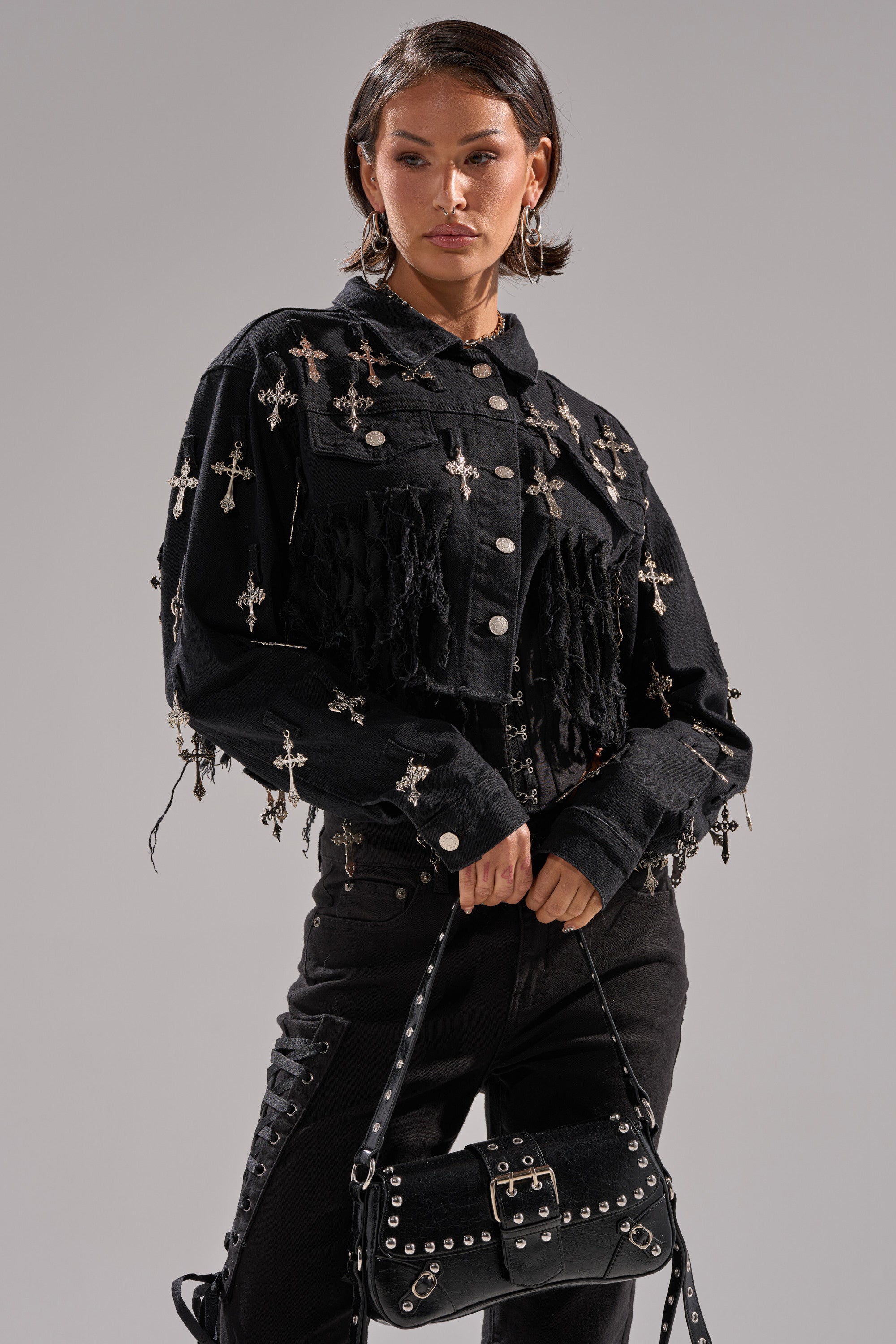 CROSS MY HEART ULTRA CROP DENIM JACKET