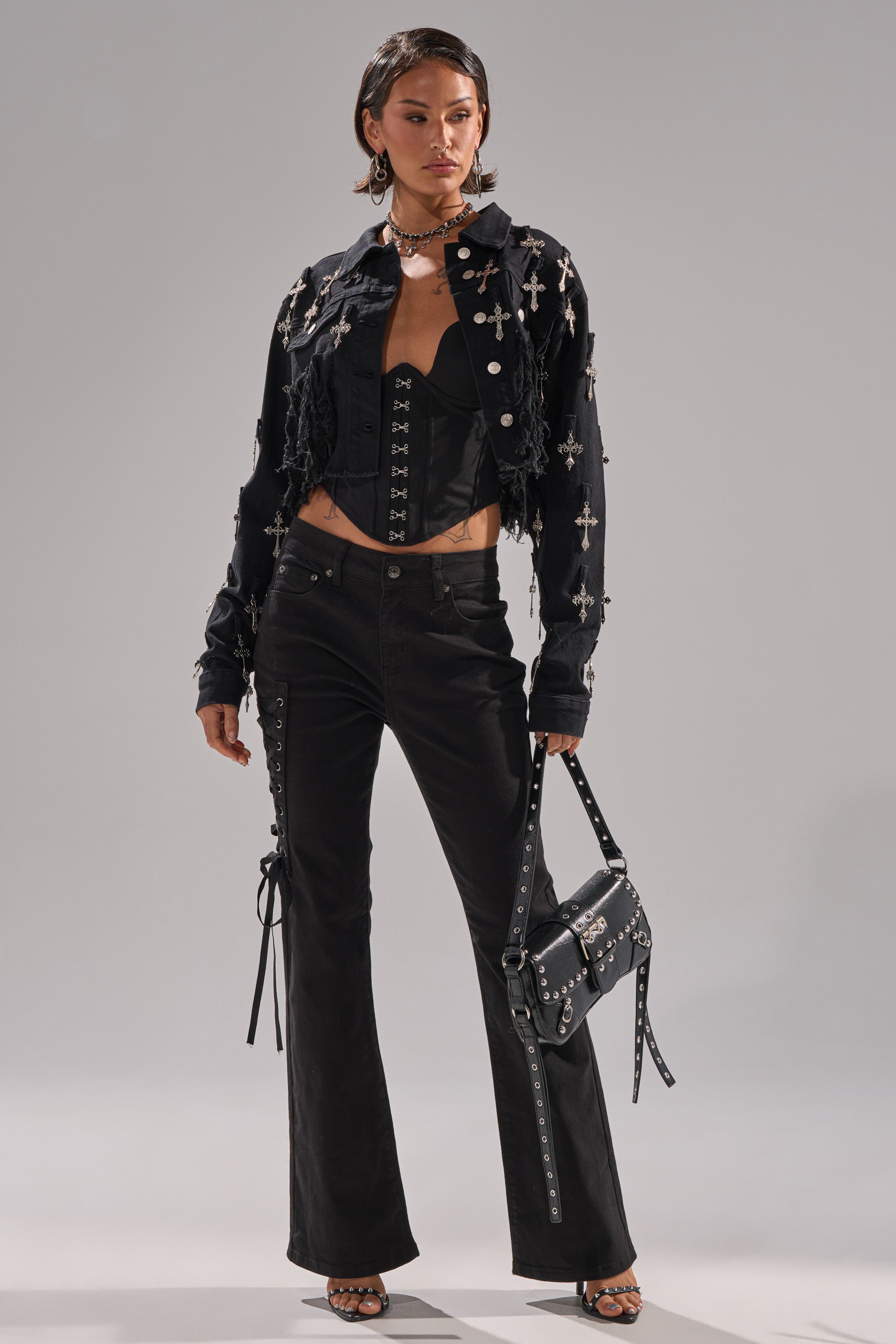 CROSS MY HEART ULTRA CROP DENIM JACKET