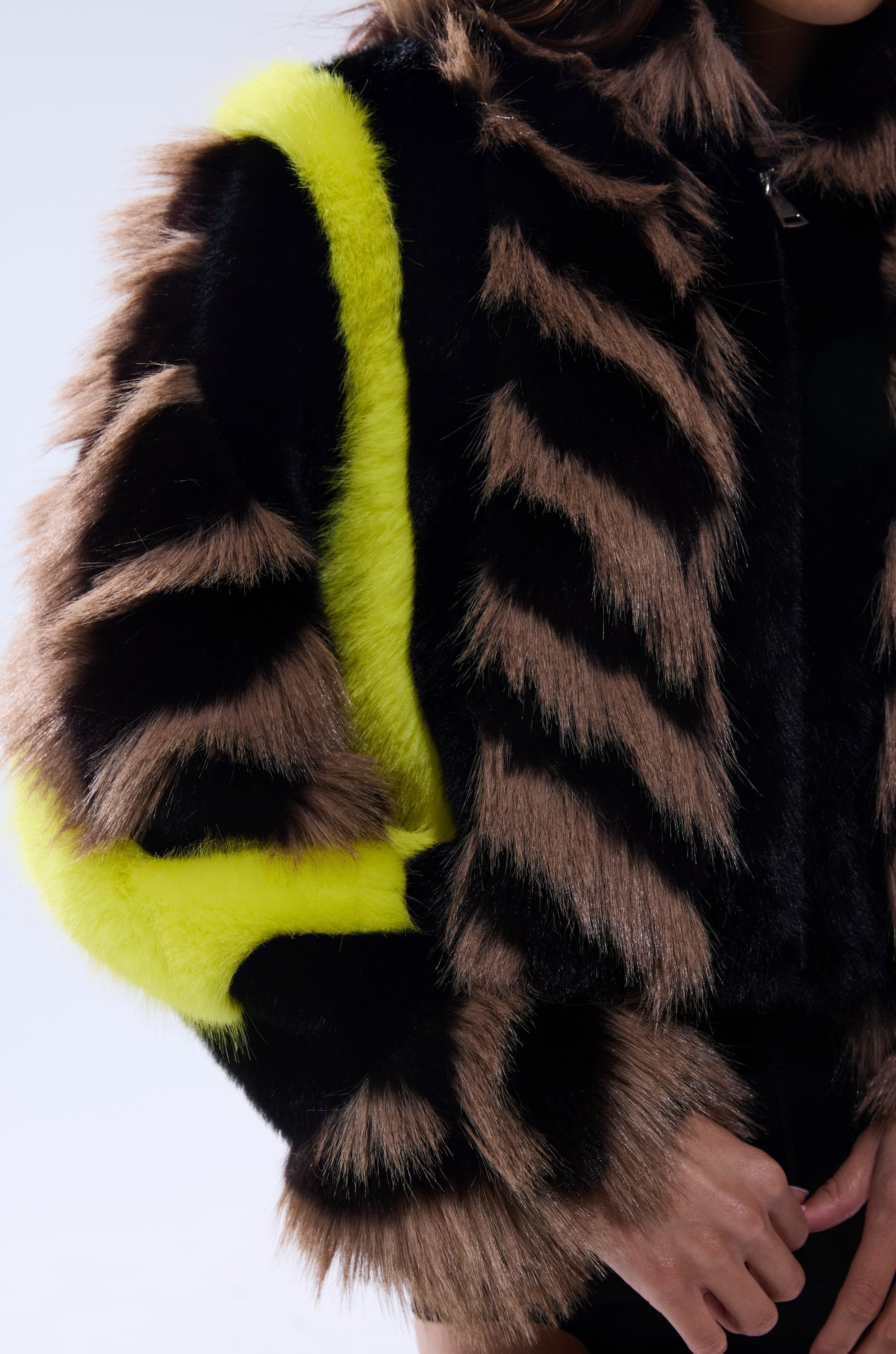 MISS ME WITH THAT PANELED FAUX FUR