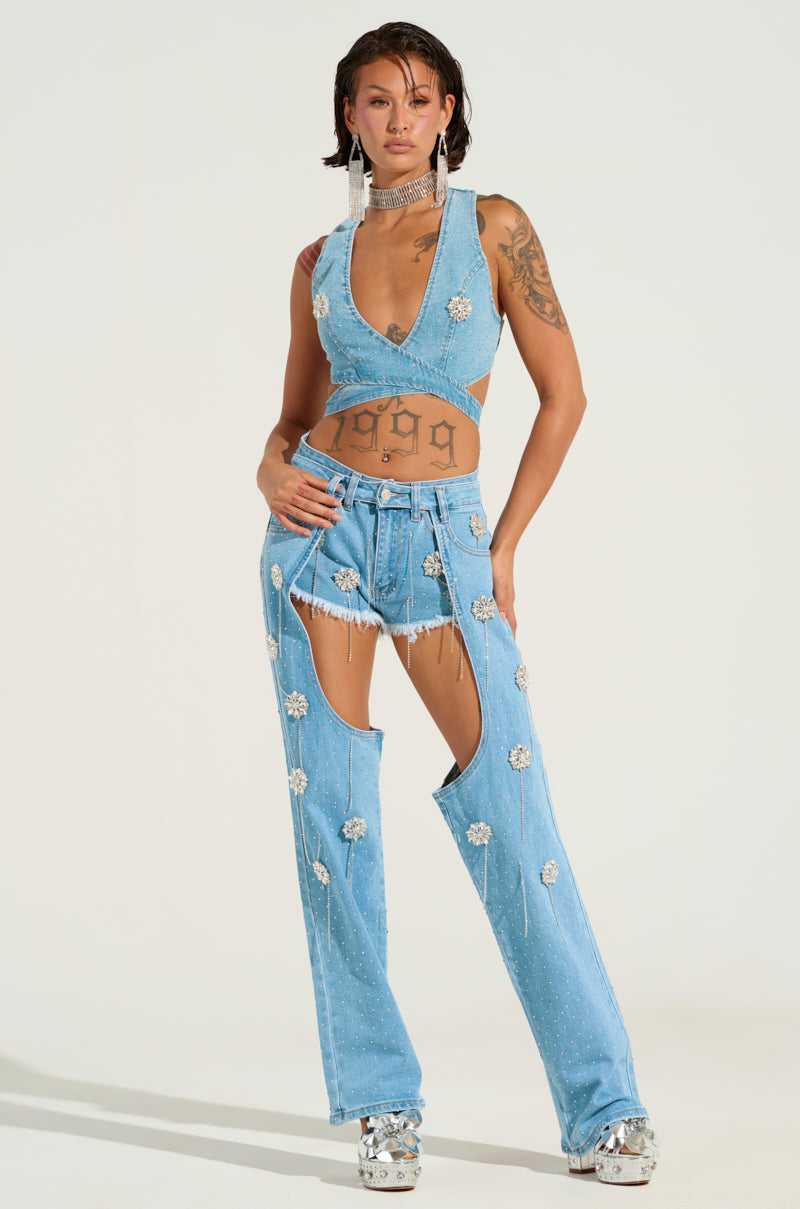 DIVALICIOUS DENIM BRA TOP