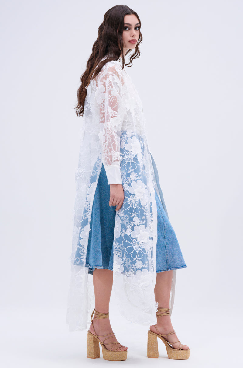 LACE BUTTON UP