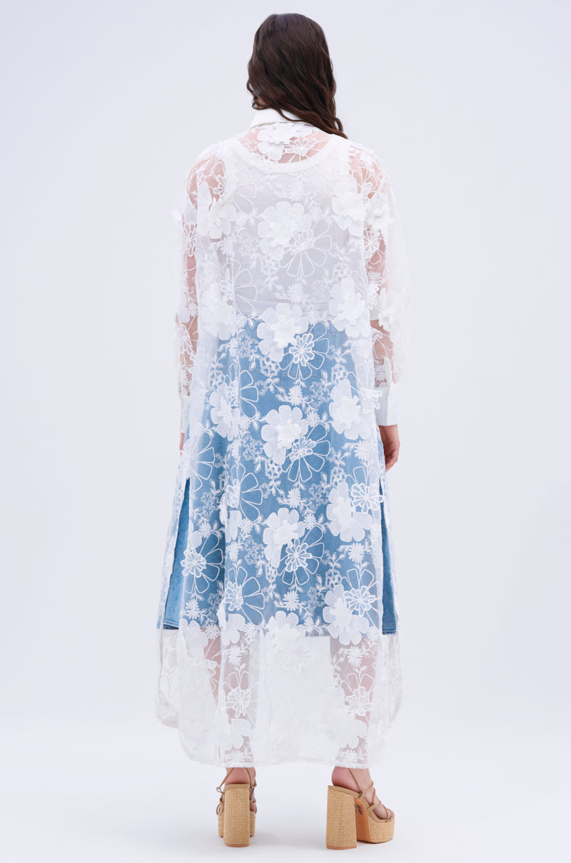 LACE BUTTON UP