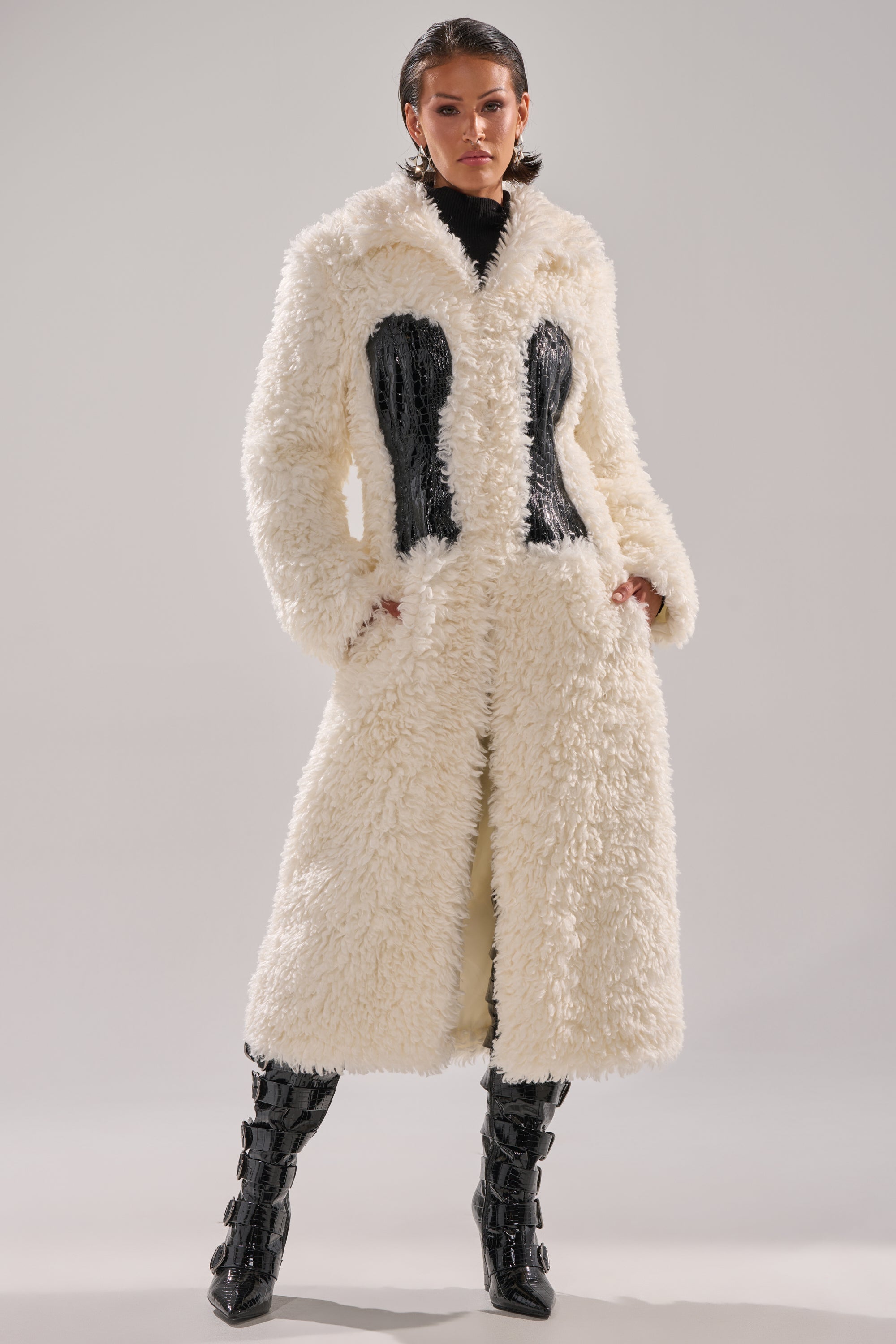 BUY ME ROSES CORSETED FUR COAT