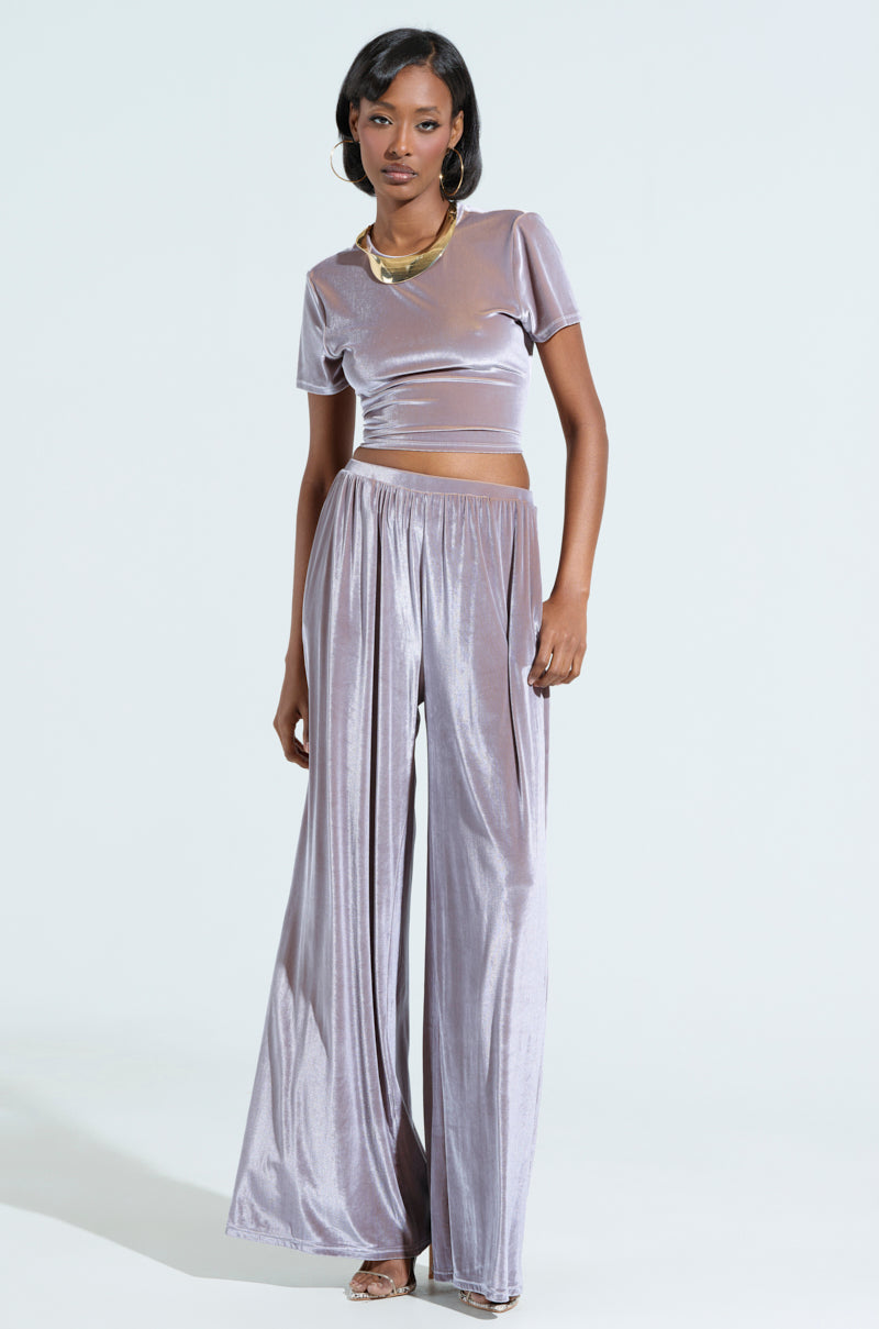 FEELS GOOD WIDE LEG VELVET PANT