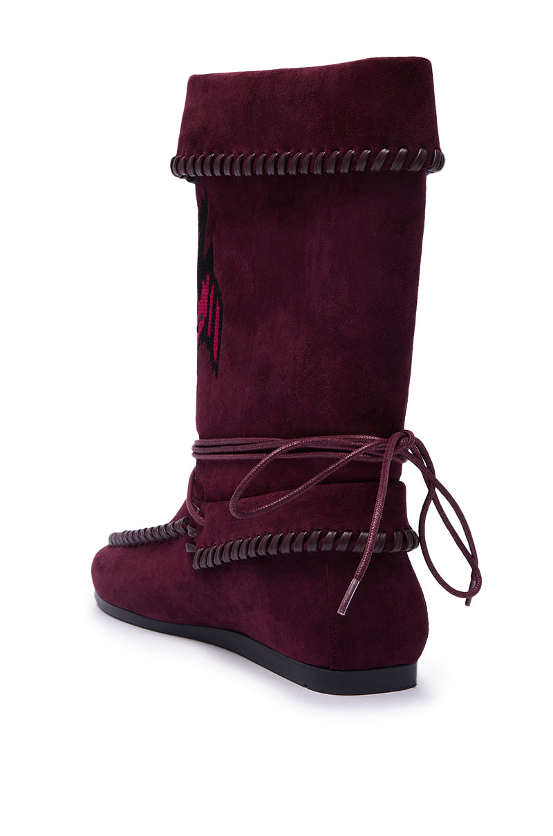 AZALEA WANG WERET PLUM FLAT BOOTIE