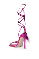 AZALEA WANG MISSY STILETTO METALLIC SANDAL IN FUCHSIA