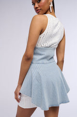 BLING IS BETTER MINI DENIM BELT SKIRT
