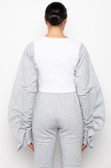 CITY CHIC CONTRAST SLEEVE SWEATSHIRT