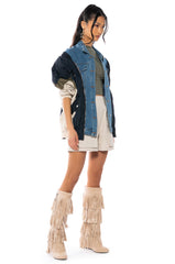 COOLER THAN COOL MIXED MEDIA BOMBER