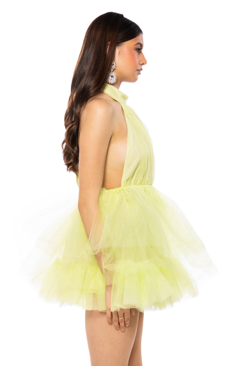 LIKE ITS NOTHING HALTER MINI DRESS