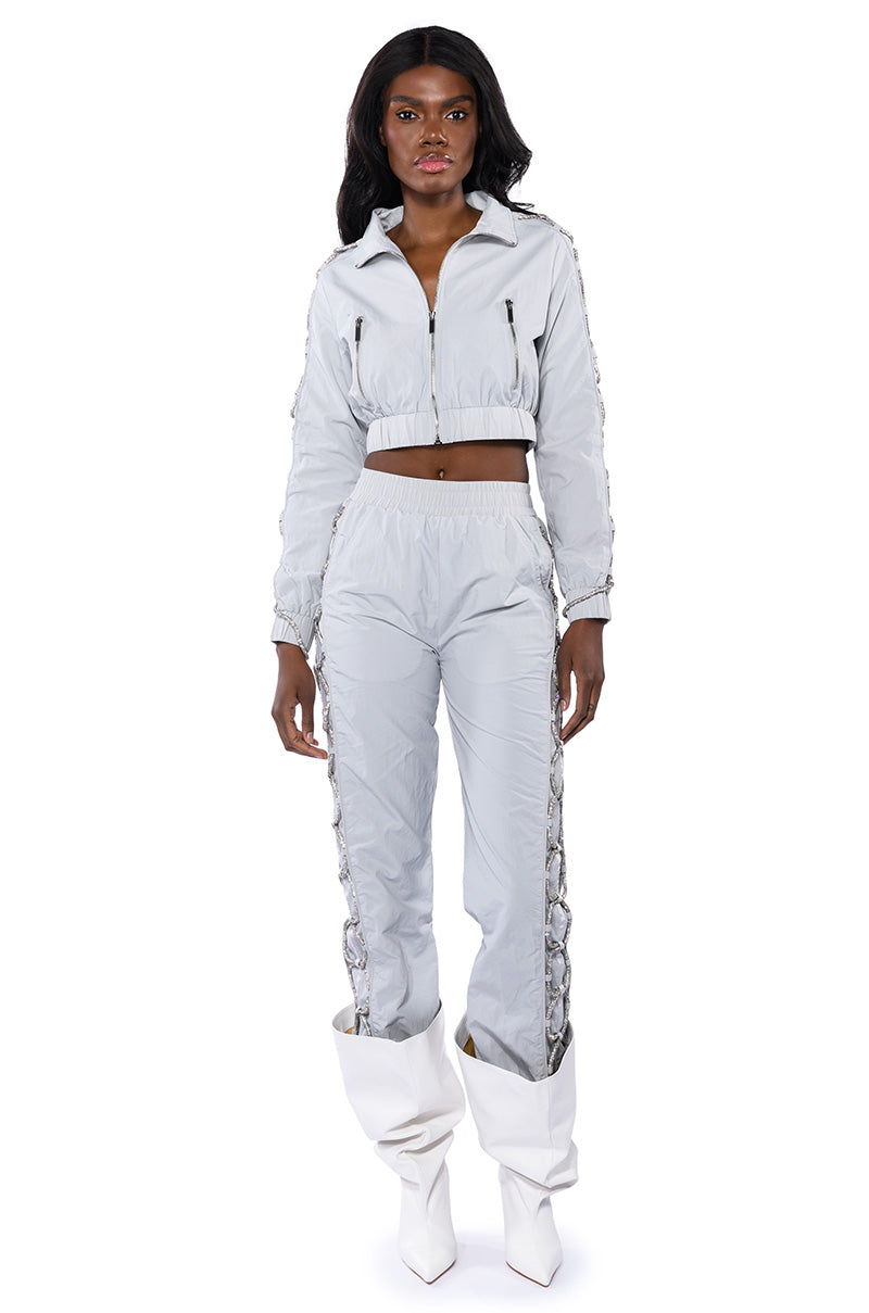 DIAMOND LACE UP TRACK PANT