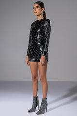 NICO FAUX LEATHER SPIKE DETAILED LONG SLEEVE TOP