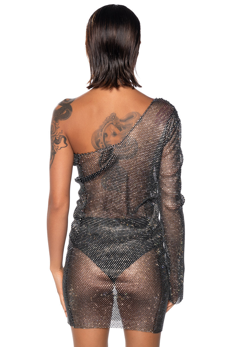 KNIGHT IN SHINING ARMOR ONE SHOULDER MINI DRESS