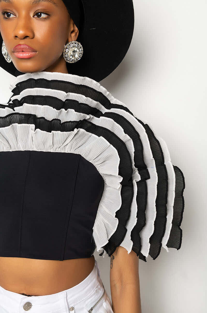 LIVE FOR THE DRAMA RUFFLE BUSTIER