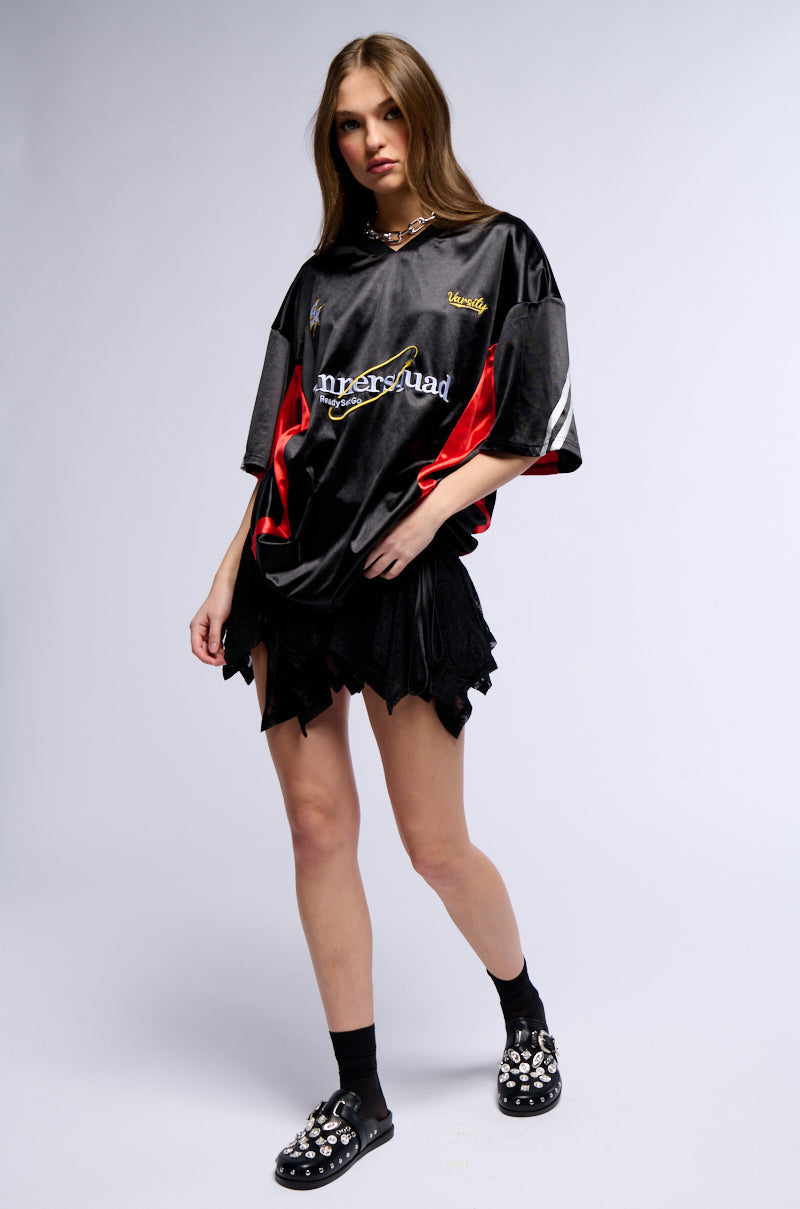 MICAH FLOUNCE MINI SKIRT IN BLACK