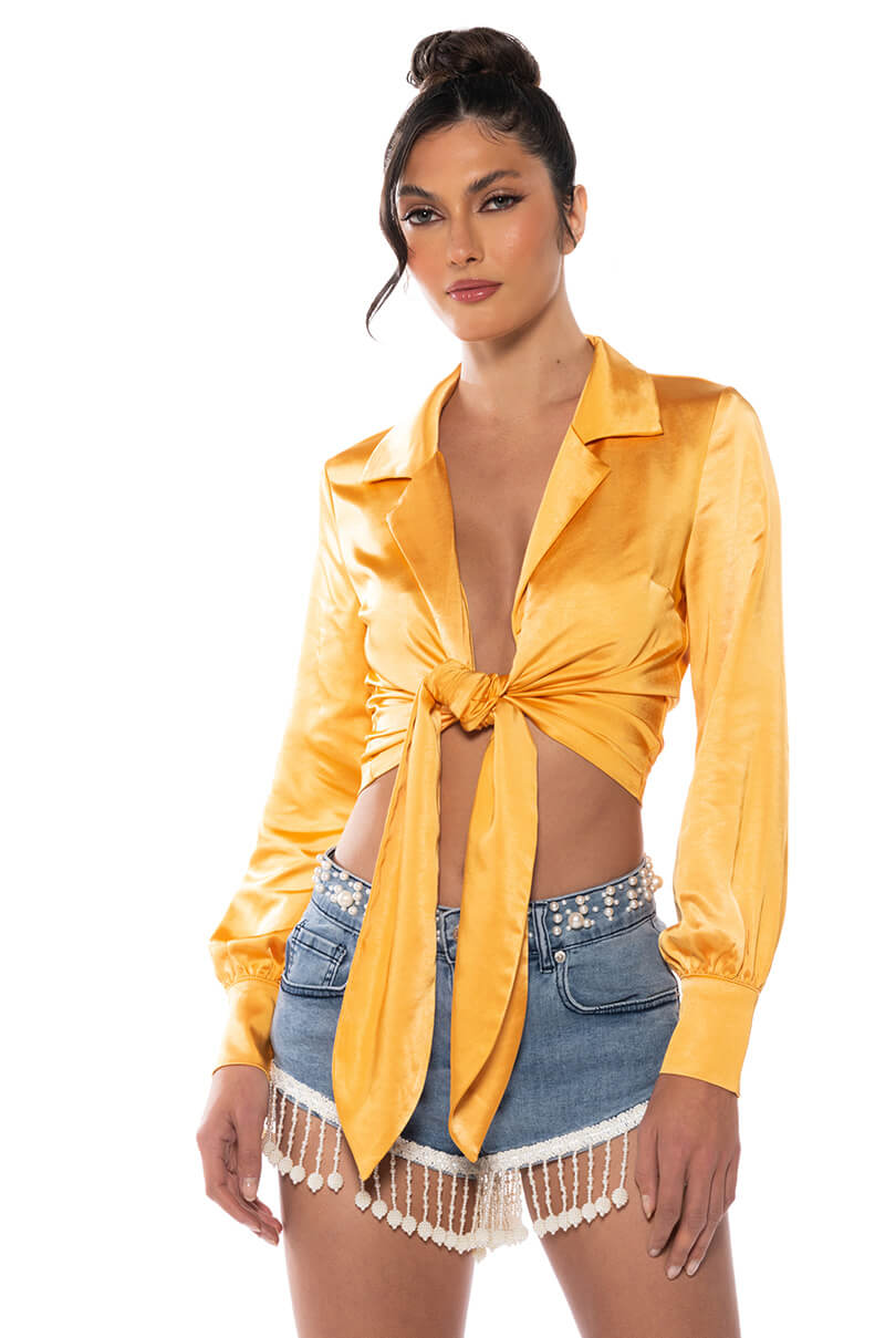 NATALIE TIE FRONT BLOUSE