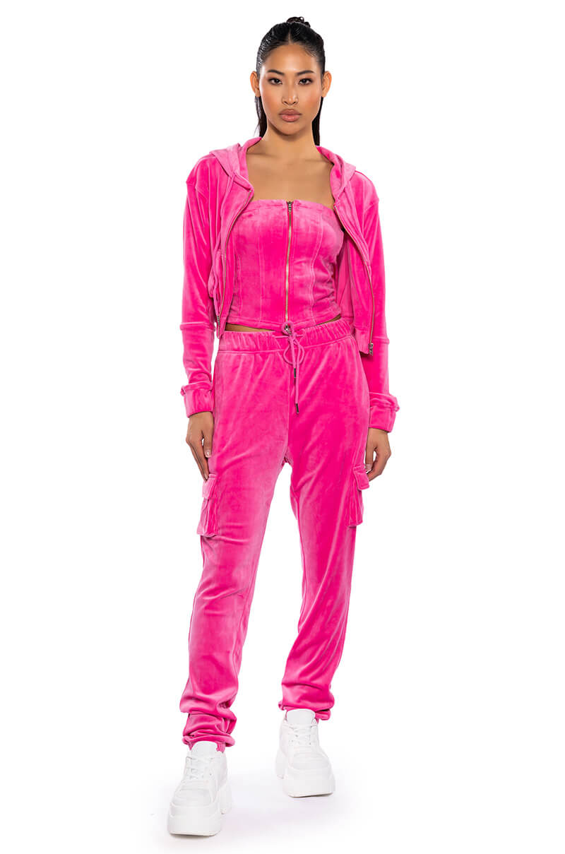 NEW RULES VELVET ZIP UP CORSET