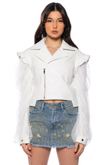 MOTO JACKET WITH POWER MESH SLEEVE